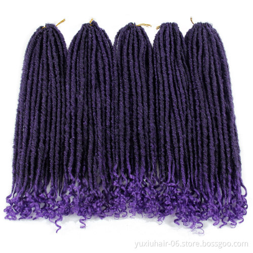 Crochet Hair Soft End Natural Synthetic Braids Brown Extension For Women
